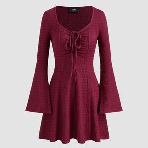 Wine bell sleeves size 4 dress